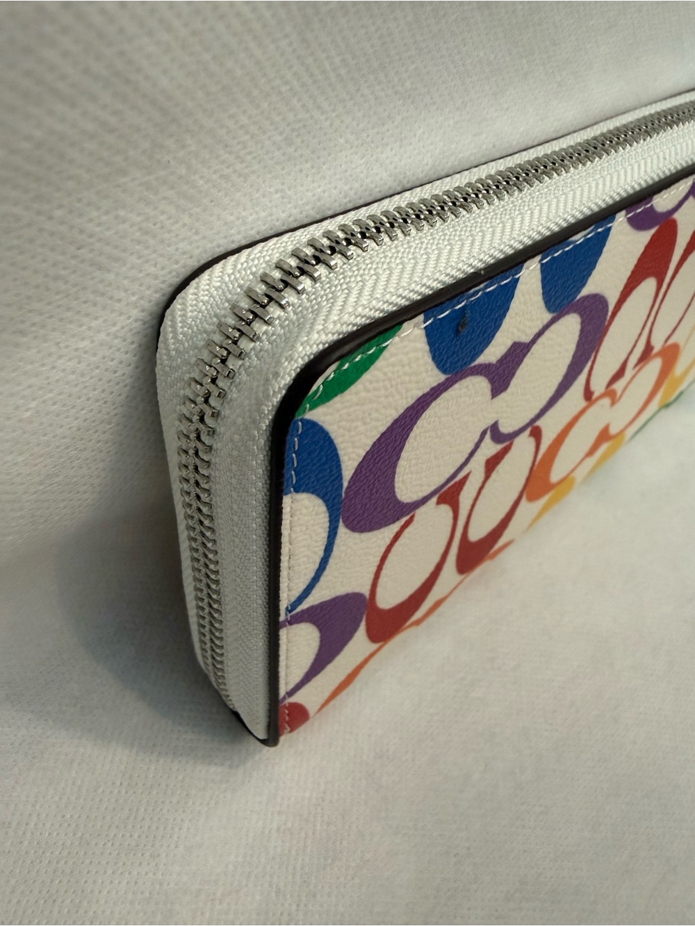 Coach Rainbow Signature Zip Wallet - Picture 3 of 6